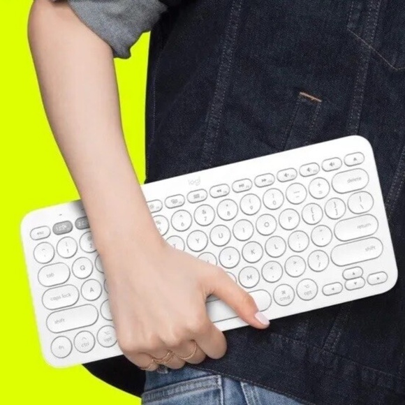 Logitech K380 Multi-Device Spanish, Bluetooth Keyboard - Off-White, (Espanol)
